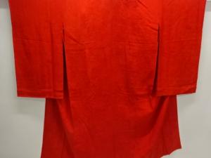 アンティーク　紋錦紗草花模様織出し長襦袢